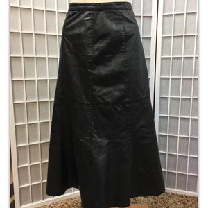 Fashions, Women, skirt, genuine leather, black, medium length, size 10.: